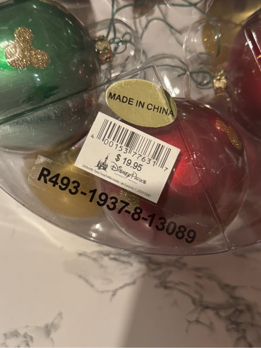 Disney Parks Mickey Mouse Glitter Round Christmas Ornaments - Picture 8 of 10